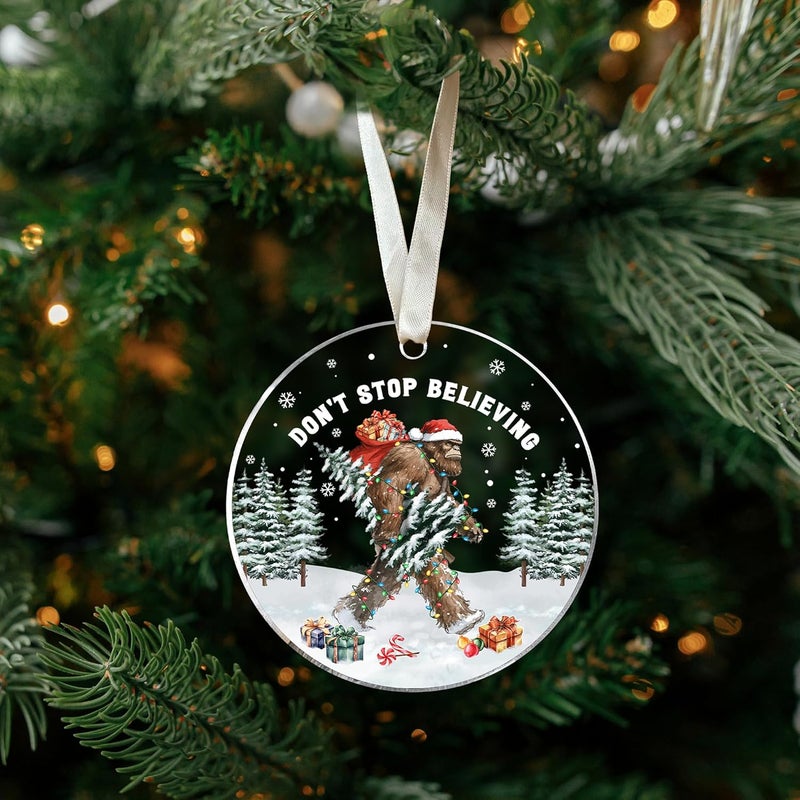 SUCHAGIFT Bigfoot Ornament - Sasquatch Ornaments - Funny Bigfoot Gifts, Sasquatch Gifts for Women Men - Big Foot Ornaments for Christmas Tree - Acrylic Big Foot Ornament 2025 - Image 5